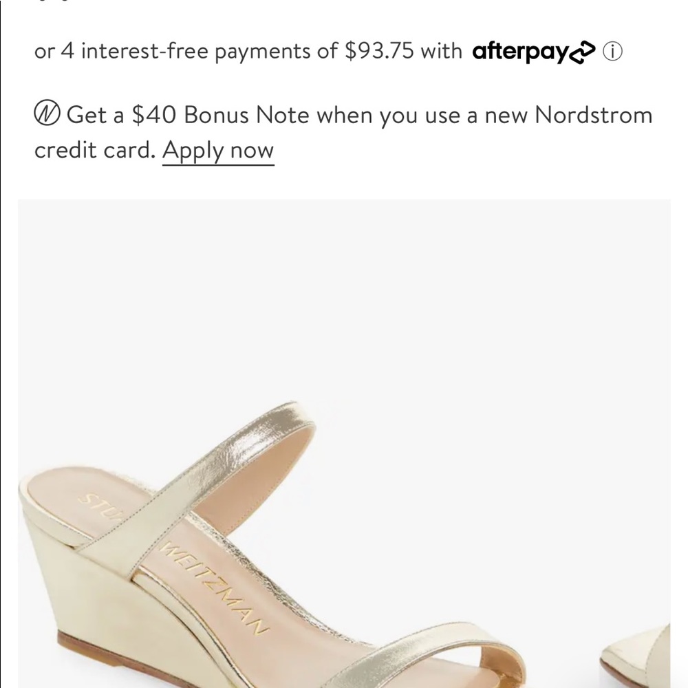 Stuart Weitzman, Aleena 50 Wedge, Color Lame Napp… - image 2